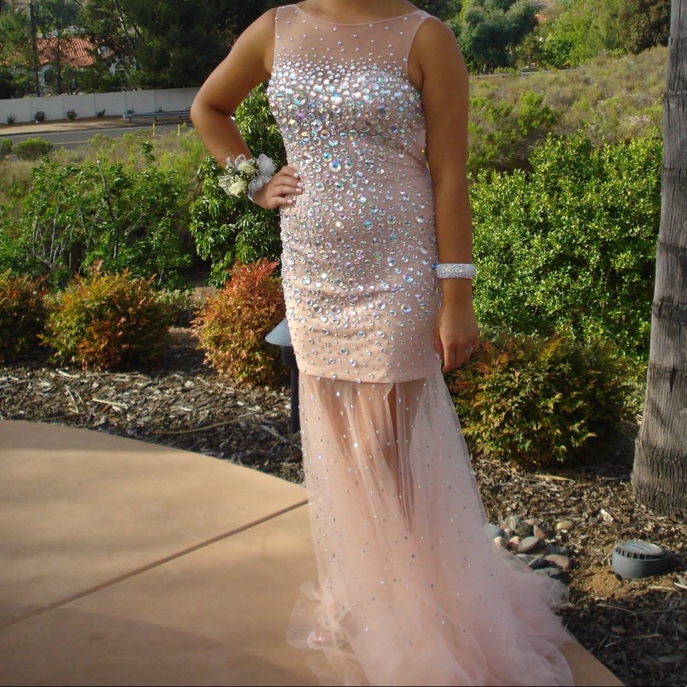 Blush pink Jovani gown.